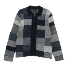 Кардиган на молнии с лоскутным дизайном