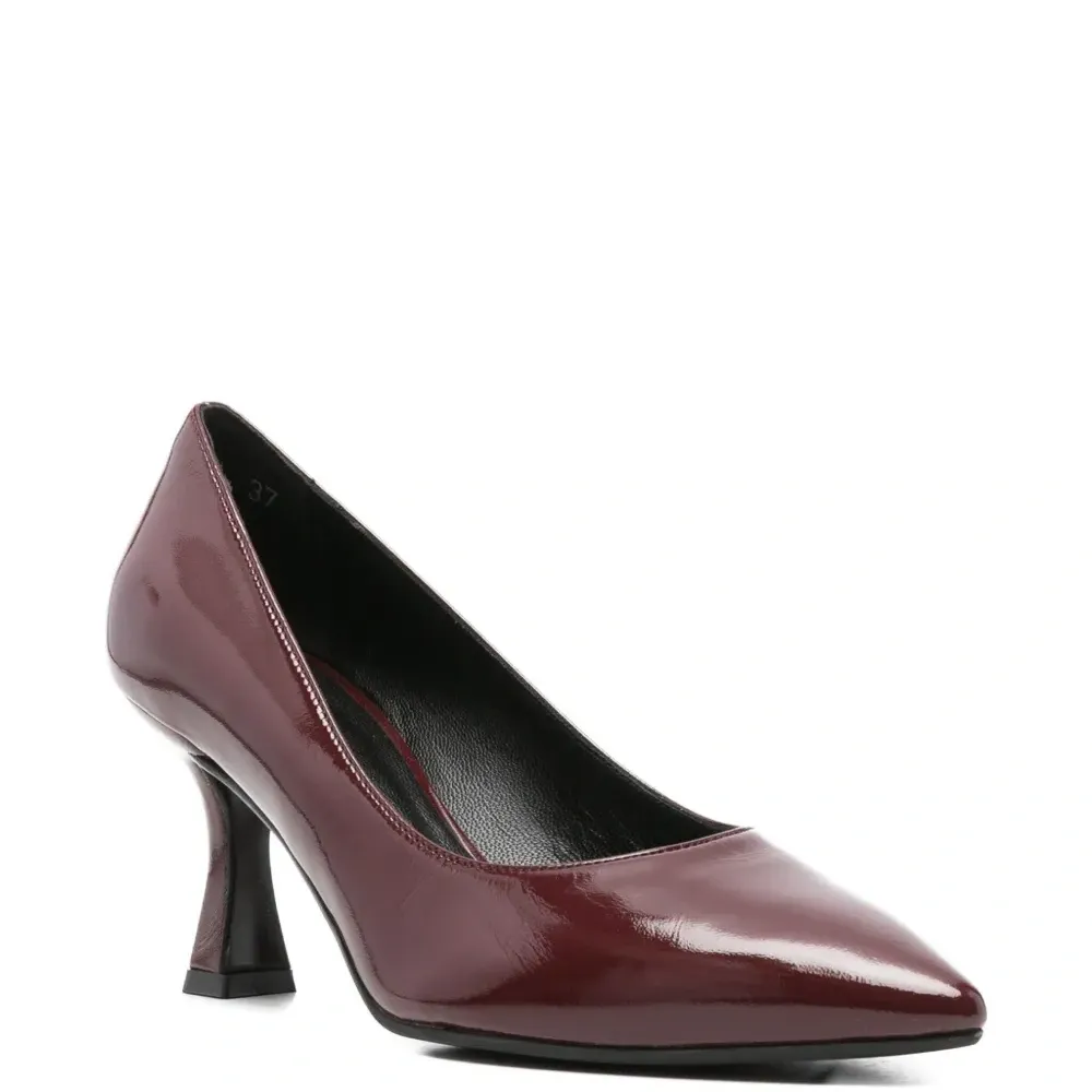 Кожаные туфли-лодочки на каблуке 70 мм