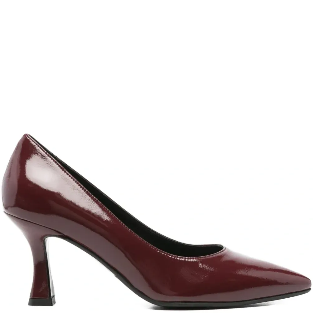 Кожаные туфли-лодочки на каблуке 70 мм