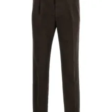 Брюки прямого кроя с защипами