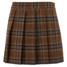 Плиссированная юбка с украшением стразами