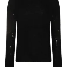 Свитор с эффектом потертости с длинными рукавами