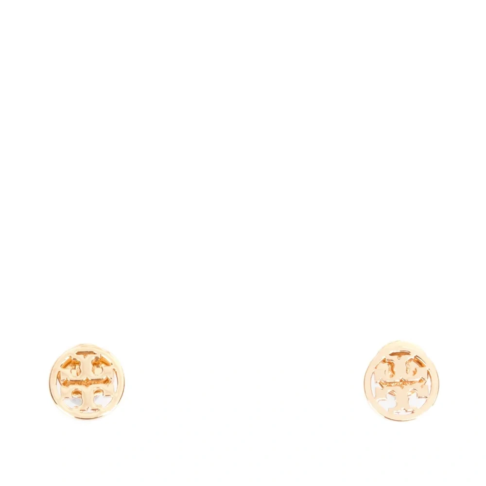 Серьги с округлой табличкой-логотипом