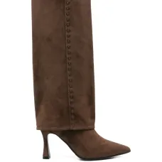 Замшевые сапоги до колена