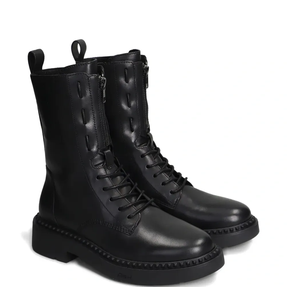 Ботинки на шнуровке с молнией