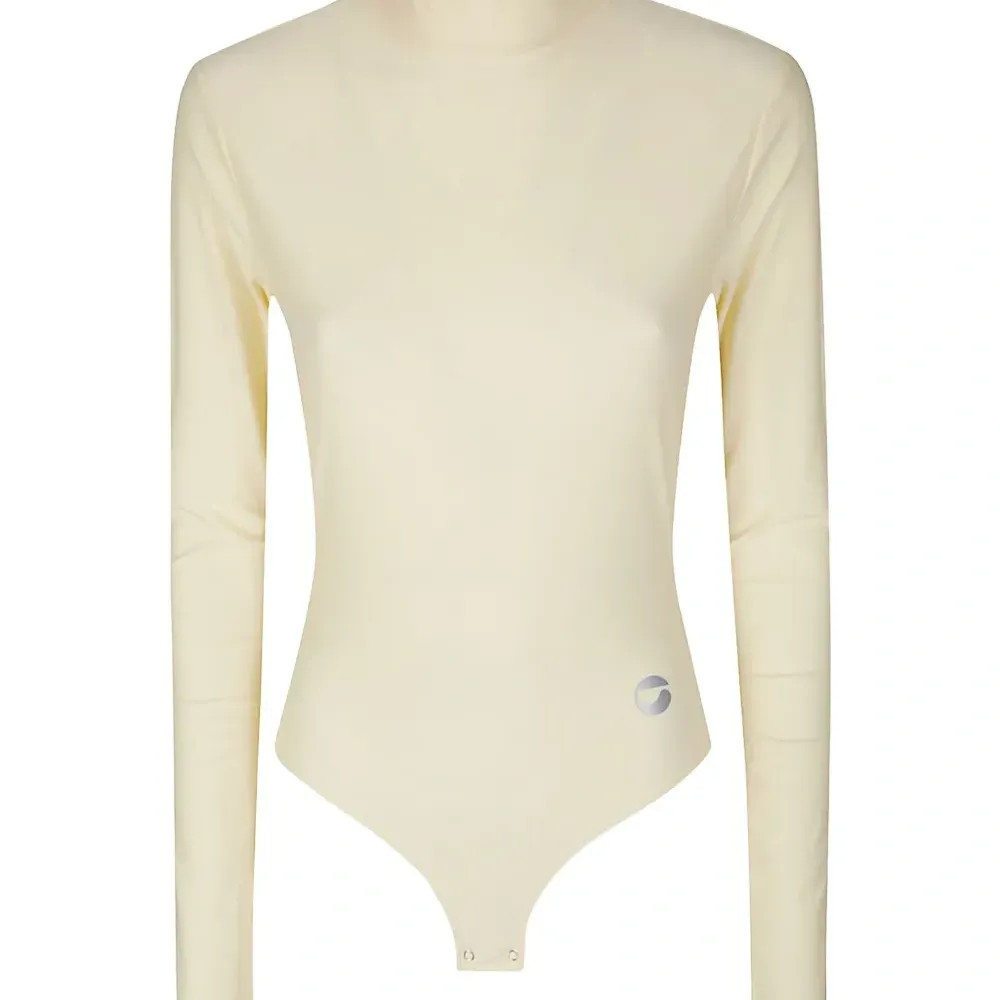 Боди с длинными рукавами и высоким воротником