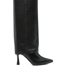 Кожаные сапоги до колена