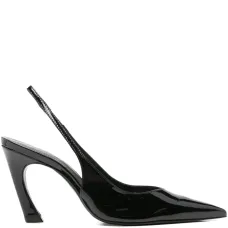 Туфли-лодочки на каблуке 90 мм с заострённым мыском и ремешком на пятке