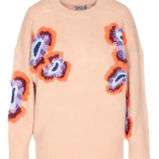 Вышитый свитер с круглым вырезом