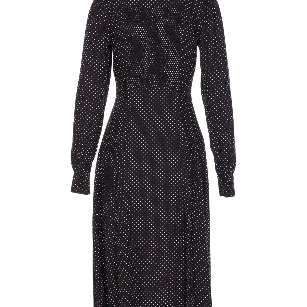 Платье миди в горошек с воротником