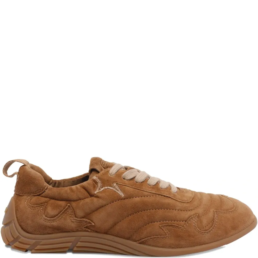 Замшевые кроссовки на шнуровке