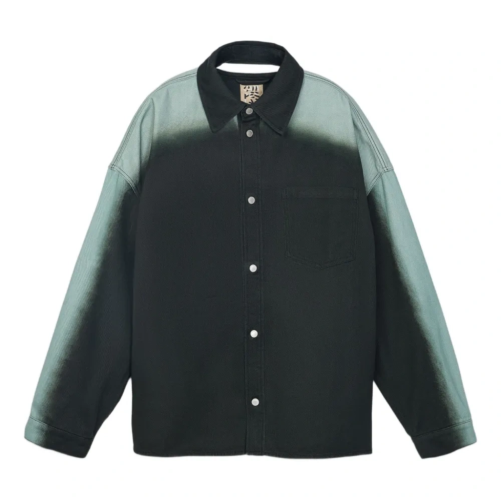 Джинсовая рубашка с длинными рукавами