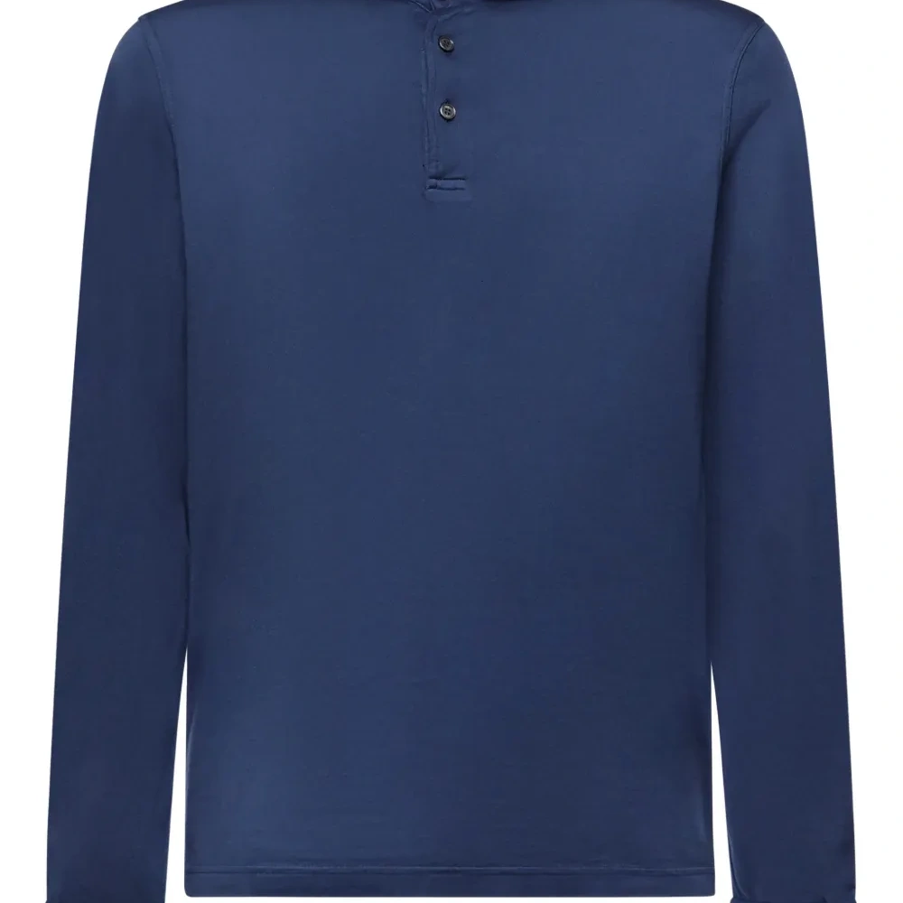 Поло с длинными рукавами на пуговицах