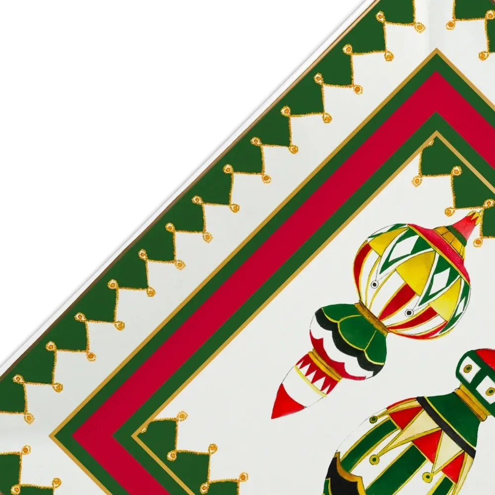 Квадратная тарелка с рождественским орнаментом