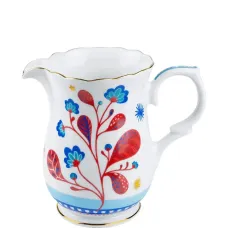 Кувшин из фарфора с цветочным узором (19 см) Кувшин из фарфора с цветочным узором (19 см)
