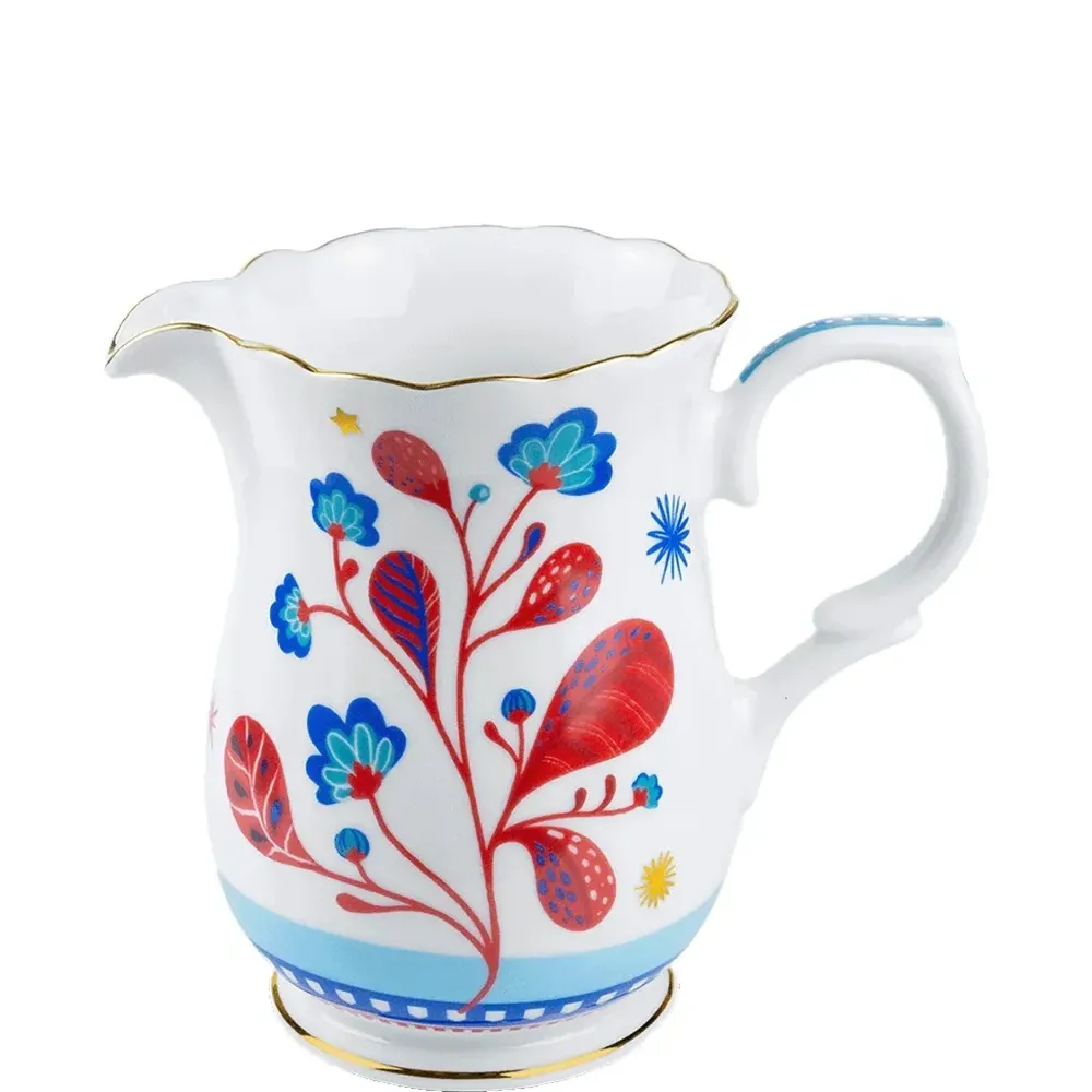 Кувшин из фарфора с цветочным узором (19 см)