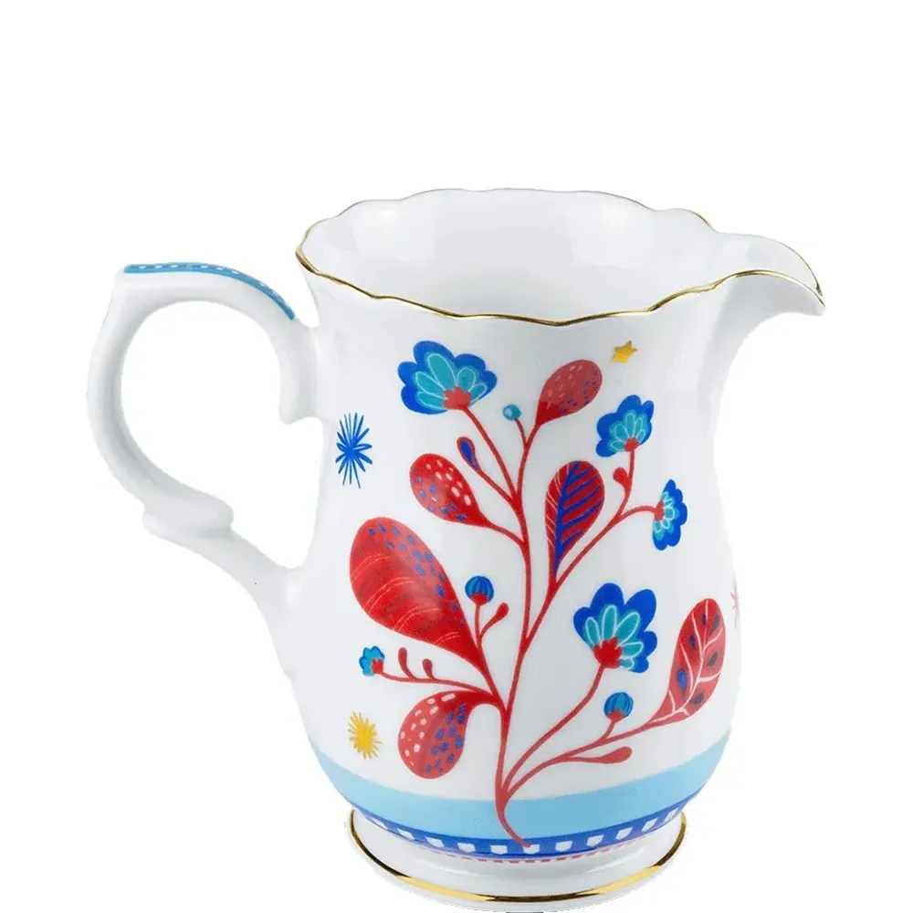 Кувшин из фарфора с цветочным узором (19 см)