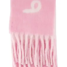 Шарф с логотипом, выполненным в технике интарсии, и бахромой