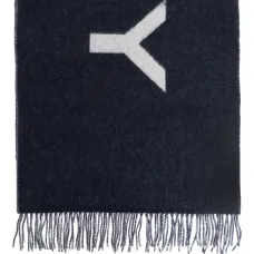 Шарф с логотипом и бахромой Шарф с логотипом и бахромой