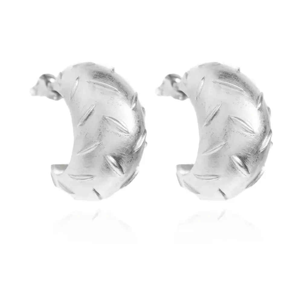 Текстурированные серьги-кольца