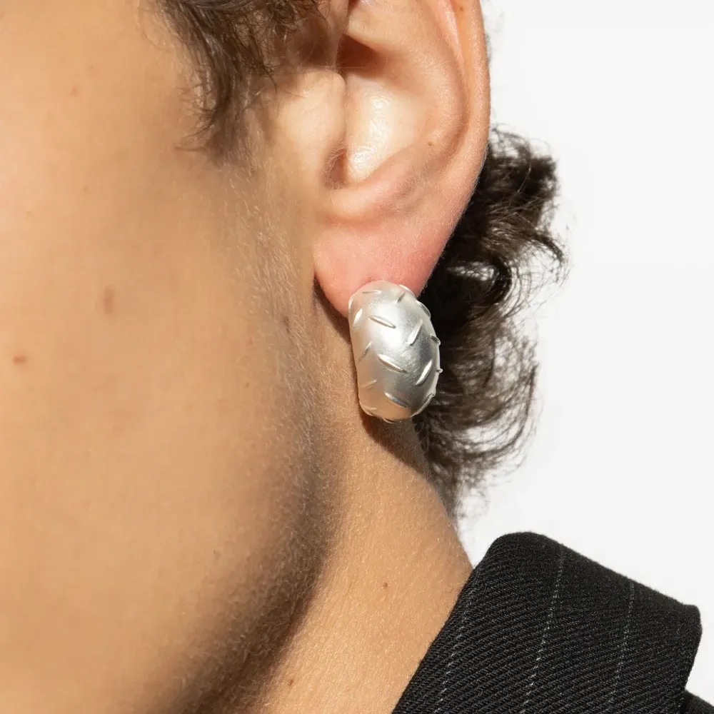 Текстурированные серьги-кольца