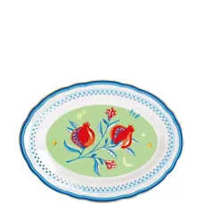 Овальное блюдо Mamma Mia с принтом из гранатов (34 см x 25 см) Овальное блюдо Mamma Mia с принтом из гранатов (34 см x 25 см)