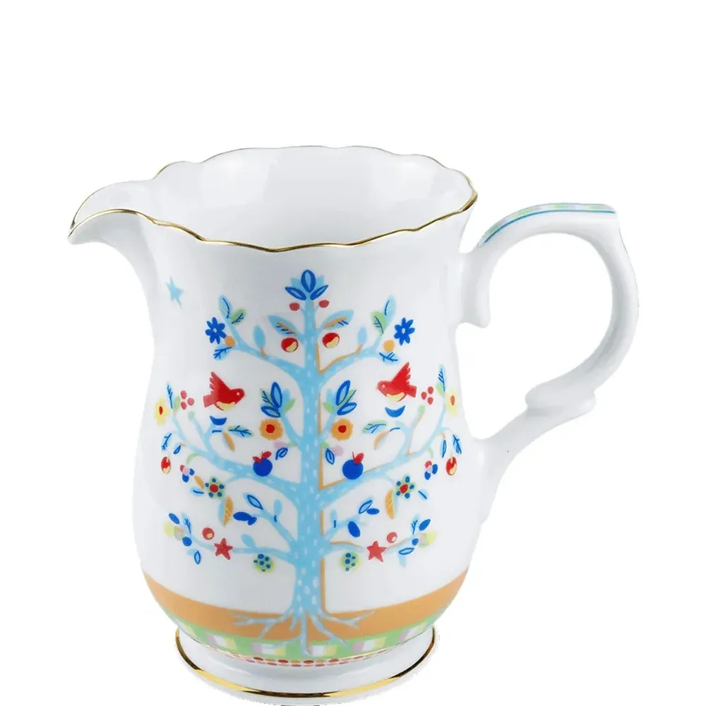 Кувшин из фарфора с принтом "деревья" (19 см)