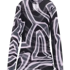 Топ из сетки с абстрактным принтом