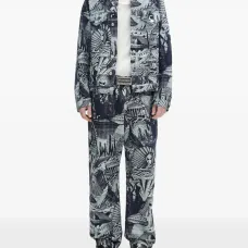 Джинсы с графичным принтом Джинсы с графичным принтом