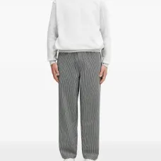 Брюки в полоску с эластичным поясом
