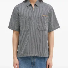 Полосатое поло на молнии