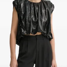 Короткий топ с пайетками