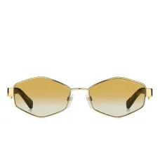 Солнцезащитные очки с геометрической оправой и цепочкой-ремешком