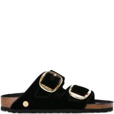 Бархатные сандалии с двумя пряжками