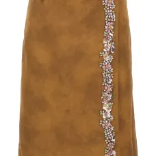 Юбка-обёртка с кристаллами в виде цветов