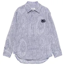 Рубашка с печатью "пейсли" и вышитым логотипом