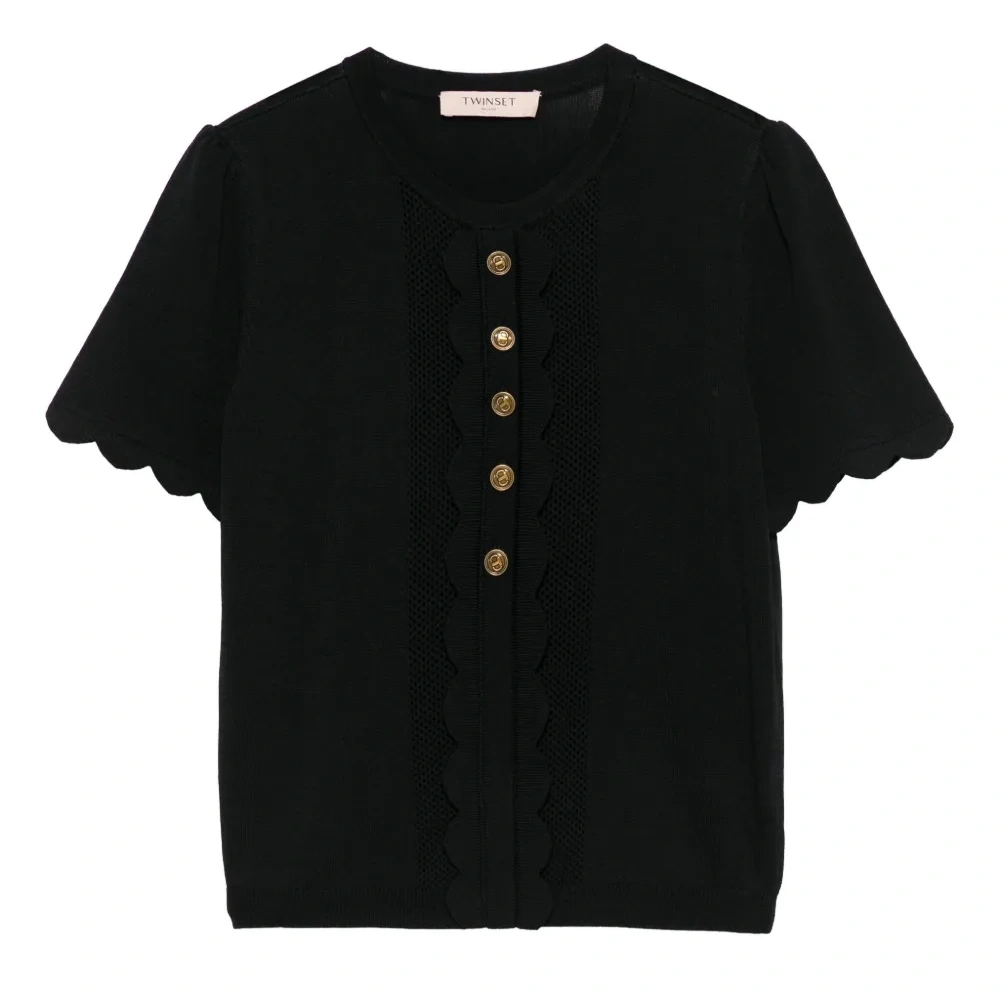 Хлопковый топ с фигурной отделкой Хлопковый топ с фигурной отделкой