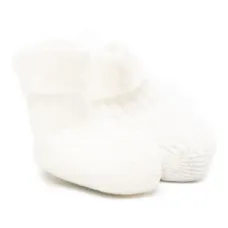 Тапочки с вязаным узором "косы"