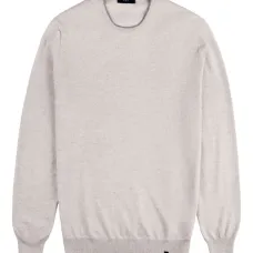 Свитер с круглым вырезом и накладками на локтях