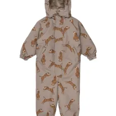 Утеплённый комбинезон с капюшоном и принтом