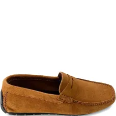 Замшевые лоферы с декоративным ремешком