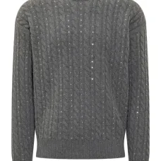 Вязаный свитер с круглым вырезом Вязаный свитер с круглым вырезом