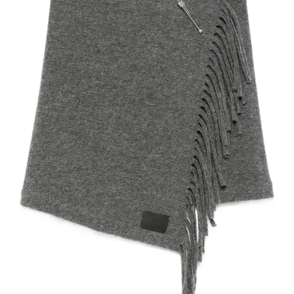 Шерстяная юбка мини с бахромой