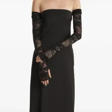 Кружевные перчатки с пайетками