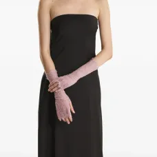 Перчатки с цветочной отделкой