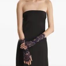 Перчатки с кружевной отделкой