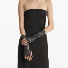 Перчатки с кружевной отделкой