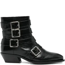 Ботинки с пряжкой и заострённым мысом