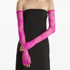 Длинные перчатки с кружевной отделкой