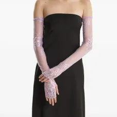 Перчатки с цветочной отделкой